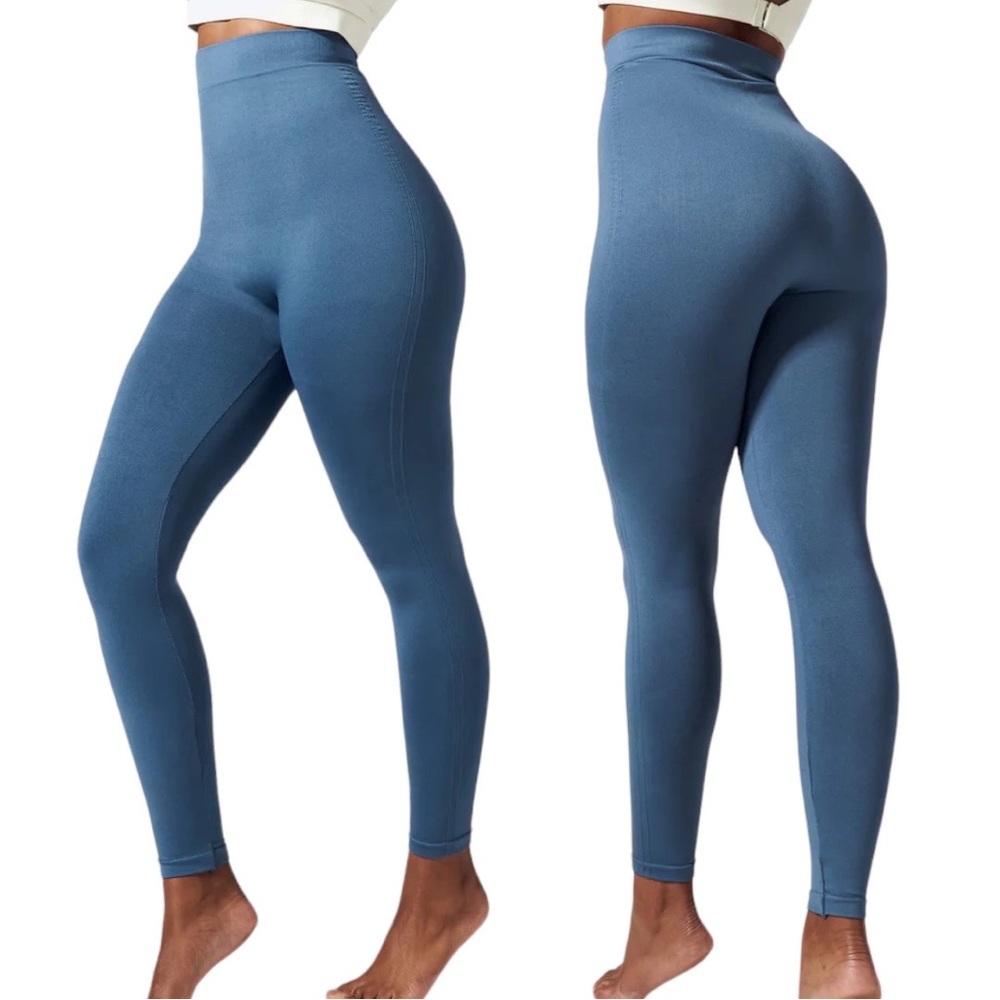 BLANQI High-Waist Seamless Leggings in Dusty Blue